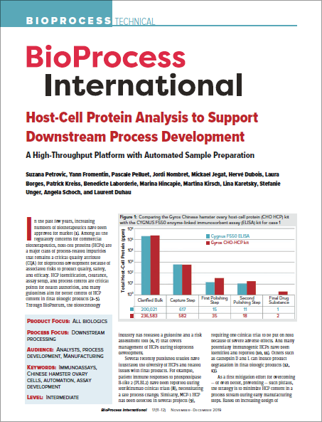 Case Study: Host-cell protein analysis to support downstream process development