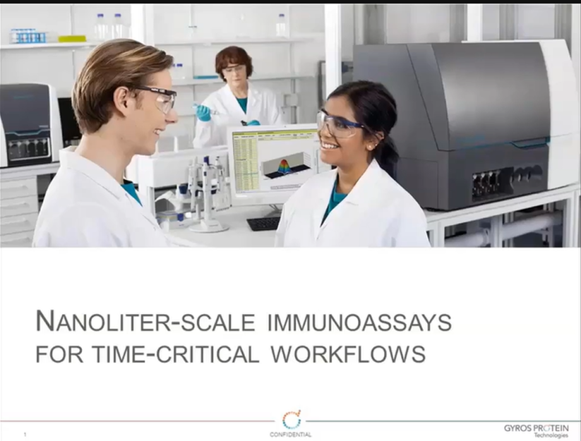 Nonoliter-scale Immunoassays for time critical workflows